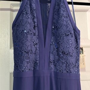 Elegant Purple Lace Dress with Sequins